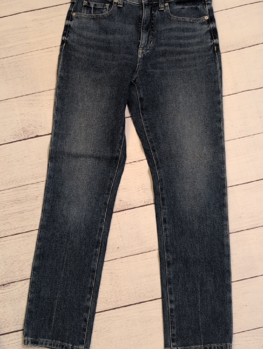 Banana Republic High-Rise Slim Straight Jeans in Dark Blue - Size 27 - Picture 8 of 10